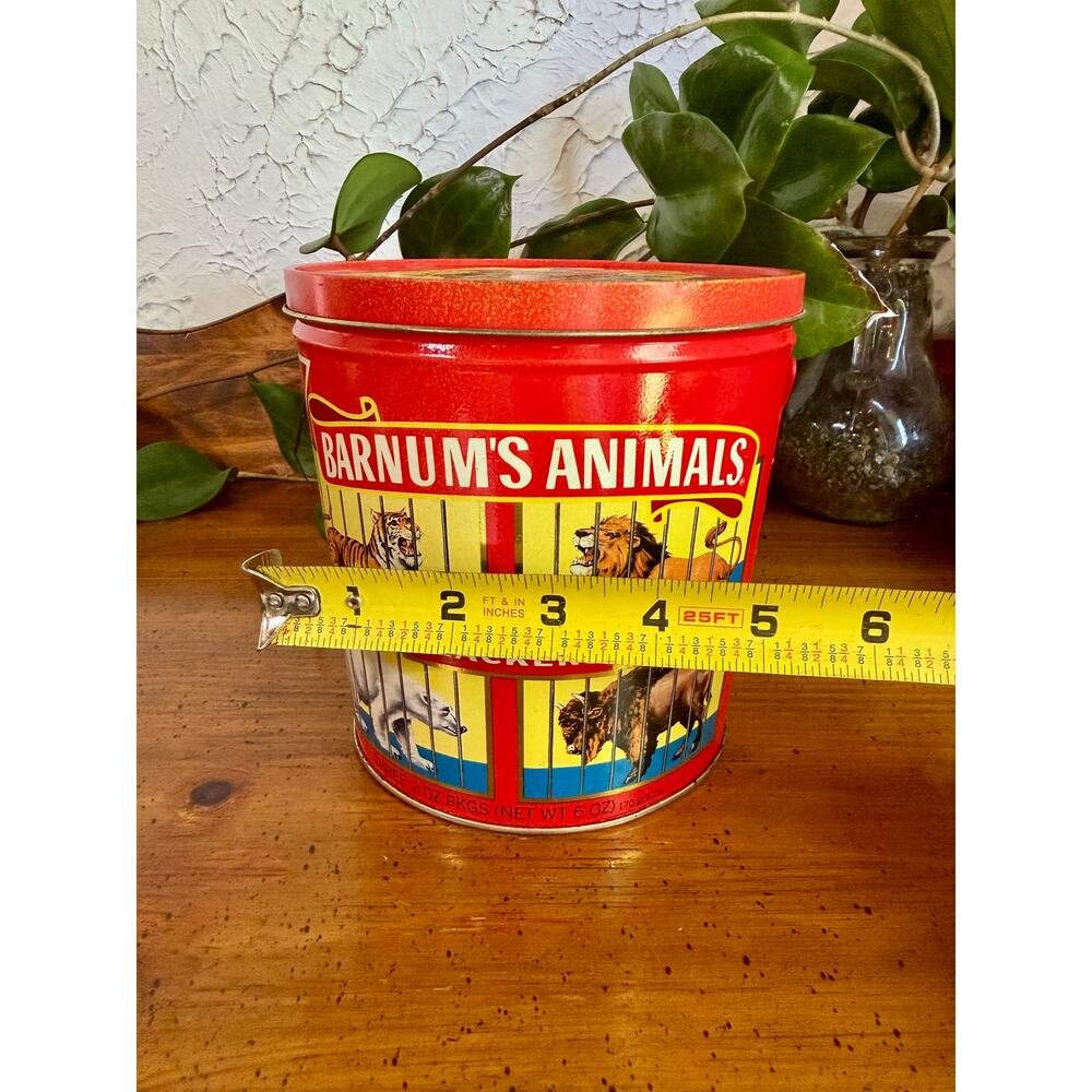 Vintage Barnum’s Animals Cracker Tin w Handle 1991 Nabisco Circus Cookie Tin - Picture 8 of 9
